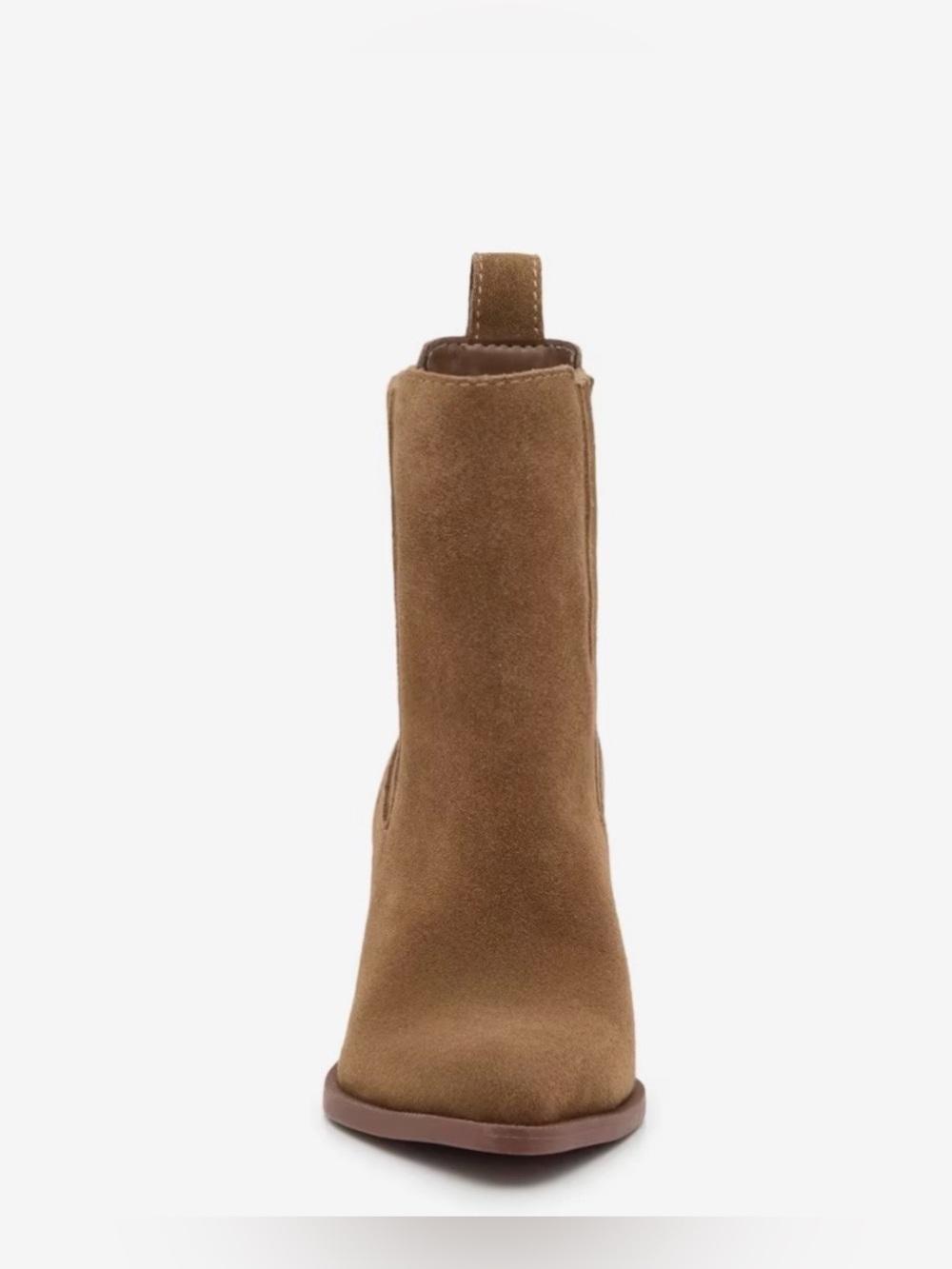 NEW Dolce Vita Steffi Suede Chelsea Ankle Boots w/ Heel - Chestnut Suede size 9 - Picture 4 of 10